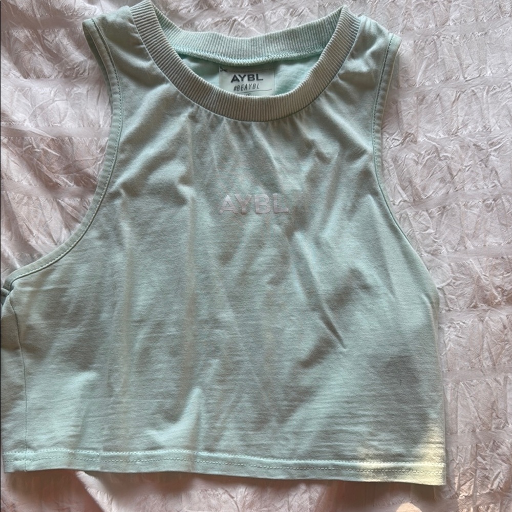 AYBL Green Muscle Tee Crop Cut Out